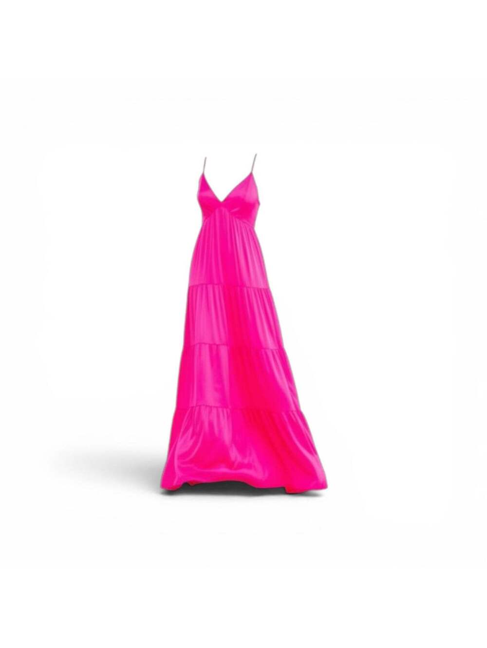 Strut & Bolt Sleeveless V-Neck Pink Open Back Tiered Maxi Dress New